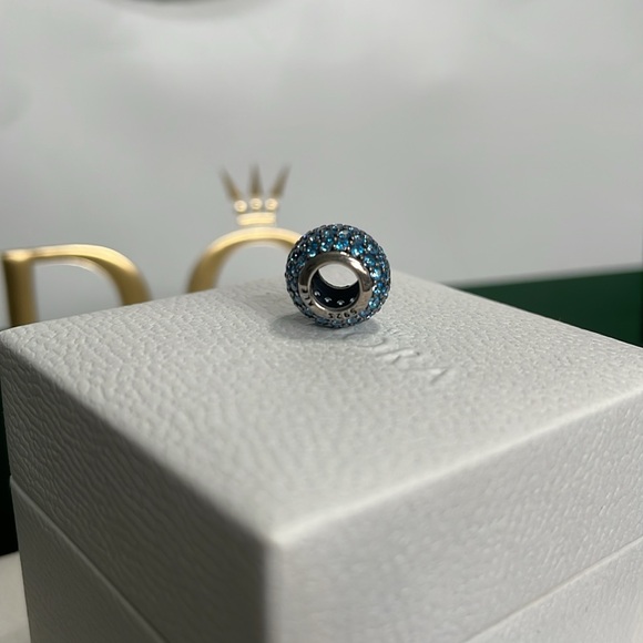 Authentic Pandora Teal Pavé CZ Charm - Picture 4 of 4